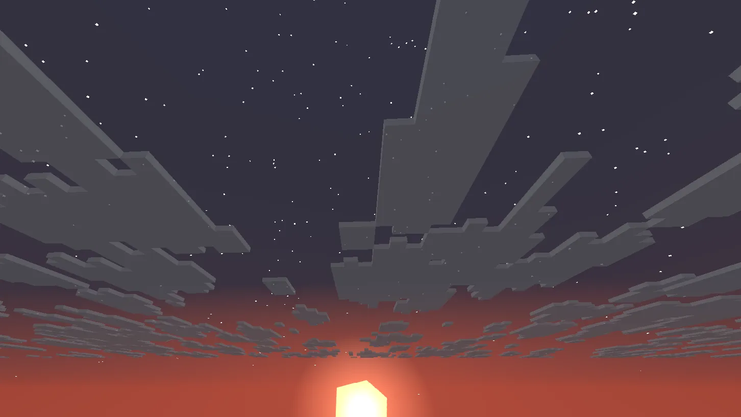 Vanilla style clouds at night with moonlight illumination